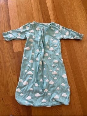 Baby Soy Mint Sleep Sack with White Cloud Print